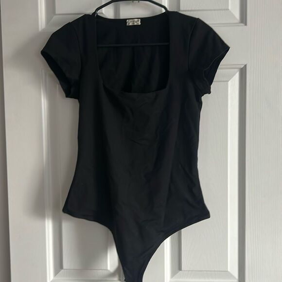 Intimately Free People Square Neck One Piece Bodysuit Black Size M - Picture 1 of 3